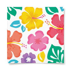 Tropical Hibiscus Summer Beverage Napkins - 5 In. X 5 In.