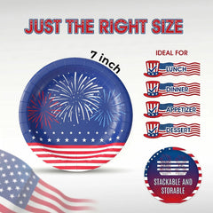 7 in. 4th of July Patriotic Paper Plates | 100 Count