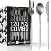 Trendables Cutlery Combo White/Silver | 120 Count