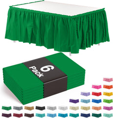 Emerald Green Plastic Table Skirt | 6 Pack - 168 in. x 29 in.