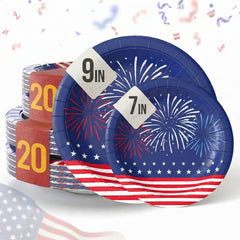 9" & 7" Starburst Paper Plates Combo - 20|20