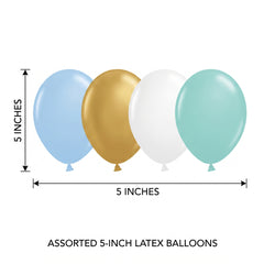 Pastel Blue Assorted Latex Balloons, 5-Inch, 25-Pack