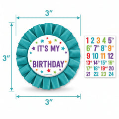 Customizable Birthday Button with Number Stickers