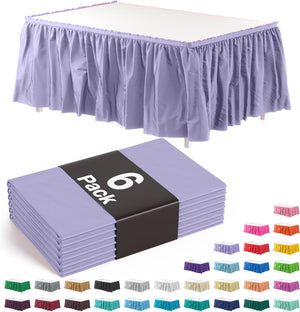 Lavender Plastic Table Skirt | 6 Pack - 168 in. x 29 in.