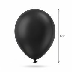 Luxaire Premium 12" Black Latex Balloons - Pack of 25