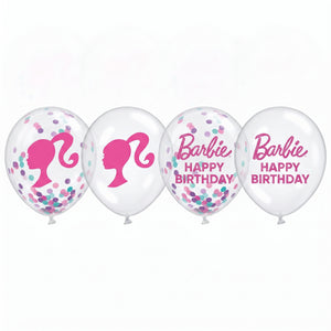 Barbie Dream Together Confetti Latex Balloons - 12", 6 Pack