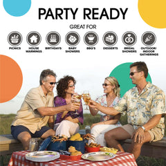 7 In. Reflective Silver Paper Plates - 50 Ct.