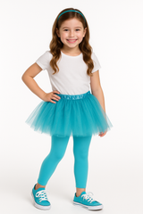 Kids' Turquoise Footless Tights - Cheerful Team Spirit Apparel