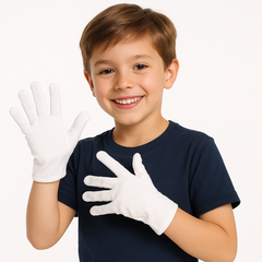 White Kids' Costume Gloves
