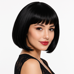 Sultry Black Bob Wig - Halloween Costume Accessory