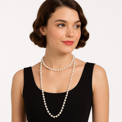 1920s Faux Pearl Necklace Choker - Costume Jewelry Accessory