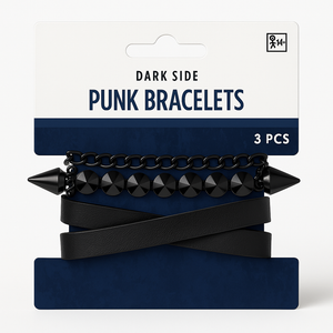 Punk Studded Bracelet Set - 3 Pack Halloween Costume Accessories