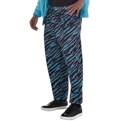 Men's Retro Zebra Striped Beach Pants - Blue/Purple
