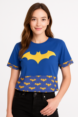 Women's Batgirl Halloween Costume T-Shirt - Adult S/M (Up to Size 8)
