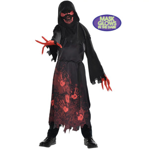 Kids' Hooded Horror Skeleton Halloween Costume - Child S (4-6)
