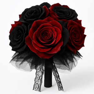 Gothic Dark Rose Bouquet Costume Accessory