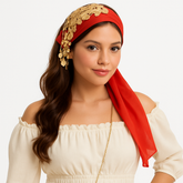 Halloween Red & Gold Coin Sash Costume Accessory