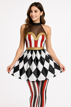 Vintage Circus Skirt & Tights Halloween Accessory Set - Adult S/M