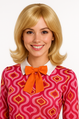 Flirty Feathered Blonde Costume Wig