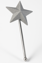 Silver Glitter Angel Star Wand - 15-inch Costume Accessory