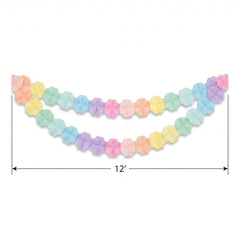 Pastel Rainbow Paper Garland - 9 ft