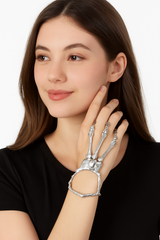 Black & Bone Skeleton Bracelet - Halloween Costume Accessory