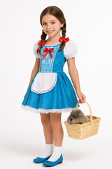 Kids' Dorothy Wizard of Oz Halloween Costume with Blue Dress & Accessories