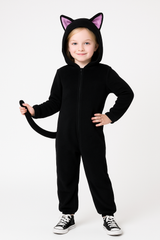 Toddler & Kids' Black Cat Zipster Costume with Hood - Halloween Special
