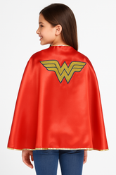 Kids' DC Wonder Woman Cape, Red/Gold, One Size, Wearable Costume Accessory for Halloween