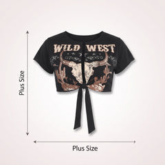 Wild West Women's Plus Size Halloween T-Shirt