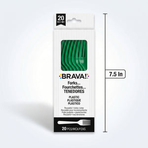 Green Plastic Forks - 7.5 In. | 20 Count