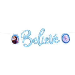 Frozen "Believe" Air-Filled Foil Balloon Banner