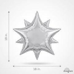 Silver Magic Star Foil Balloon - 18 Inch