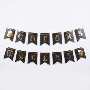 "Cheers & Beers" Birthday Pennant Banner Set
