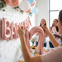 Rose Gold Script Letter Balloon - 'n' - 8-Inch Air-Filled Mylar