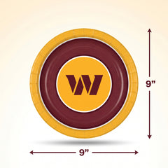 Washington Commanders 9" Round Paper Plates