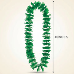 St. Patrick's Day Lei Necklace - Green Shamrock Party Accessory, Full Lightweight Irish Costume Necklace, 40 Inch