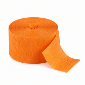 Vibrant Orange Peel Crepe Streamer - 81 ft