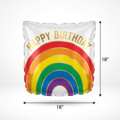 Rainbow Gold Foil Metallic Birthday Balloon
