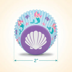 Mermaid Fantasy Baking Cups, 2-Inch, 48-Count