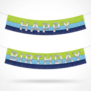 Modern Fringe Happy Birthday Banner