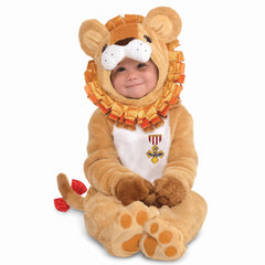 Infant Cowardly Lion Costume from The Wizard of Oz - Plush Halloween Jumpsuit with Hood