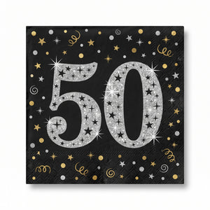 Sparkling Celebration 50th Birthday Lunch Napkins - 6.5 In. x 6.5 In.