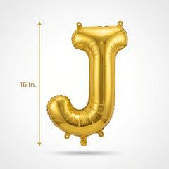 Gold Foil Letter "J" Balloon - Air Filled