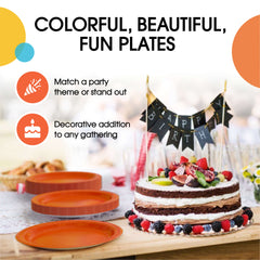 9 In. Orange Paper Plates - 50 Ct.