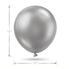 Satin Luxe Platinum Latex Balloons, 11-Inch, 6-Pack