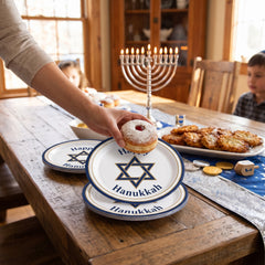 Festive Hanukkah 6.75" Round Paper Plates