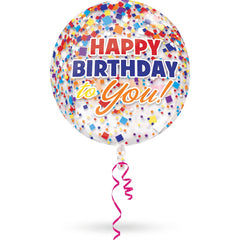 Vibrant Confetti Orbz Birthday Balloon