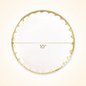 Elegant White 10" Round Paper Plates
