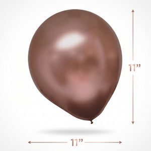 Satin Luxe Rose Gold Latex Balloons, 11-Inch, 6-Pack